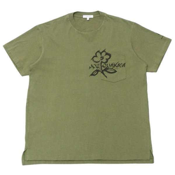 画像1: ENGINEERED GARMENTS（エンジニアードガーメンツ）Printed Cross Crew Neck T-Shirt（プリンテッドクロスクルーネックTシャツ）"JOE" / Olive（オリーブ） (1)