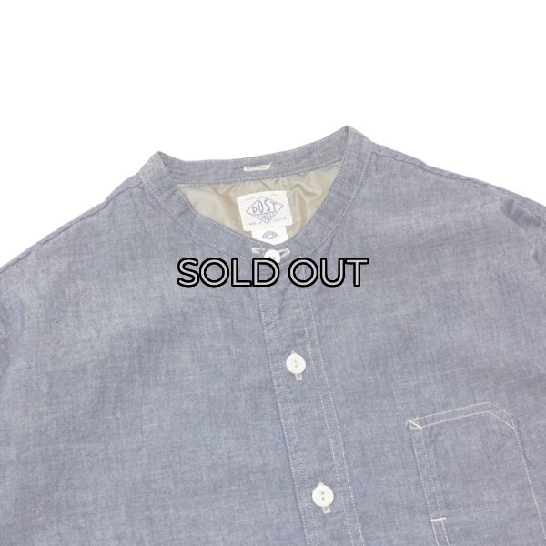 画像3: Post O'Alls（ポストオーバーオールズ）Band Collar Shirt（バンドカラーシャツ）"Classic Chambray" / Indigo（インディゴ） (3)