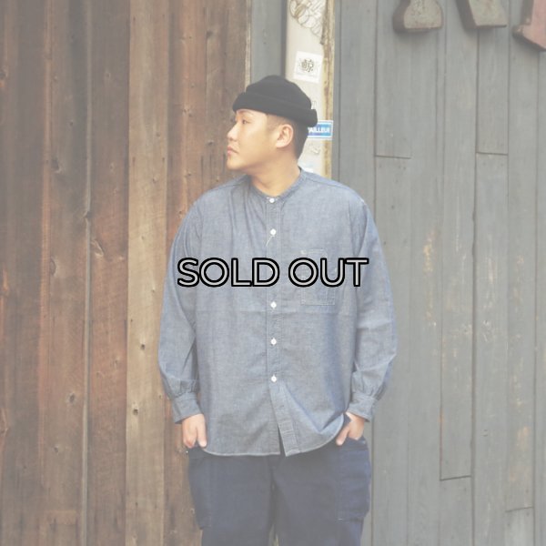 画像7: Post O'Alls（ポストオーバーオールズ）Band Collar Shirt（バンドカラーシャツ）"Classic Chambray" / Indigo（インディゴ） (7)