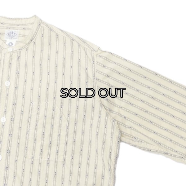 画像4: Post O'Alls（ポストオーバーオールズ）Band Collar Shirt（バンドカラーシャツ）"Stripe Shirting" / Natural（ナチュラル） (4)