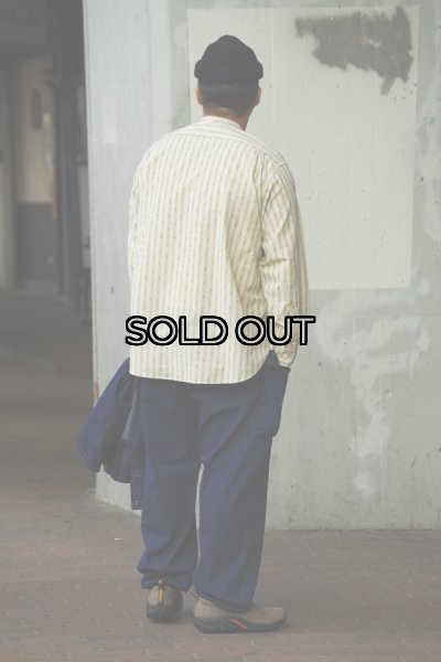 画像9: Post O'Alls（ポストオーバーオールズ）Band Collar Shirt（バンドカラーシャツ）"Stripe Shirting" / Natural（ナチュラル） (9)