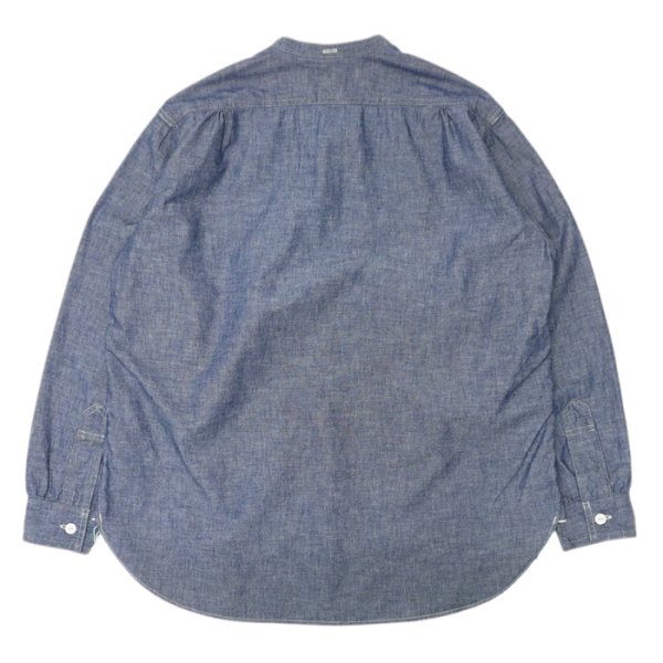 画像2: 【PointUp10%11/10迄】Post O'Alls(ポストオーバーオールズ)Band Collar Shirt(バンドカラーシャツ)"Classic Chambray" / Indigo(インディゴ) (2)
