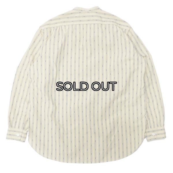 画像2: Post O'Alls（ポストオーバーオールズ）Band Collar Shirt（バンドカラーシャツ）"Stripe Shirting" / Natural（ナチュラル） (2)