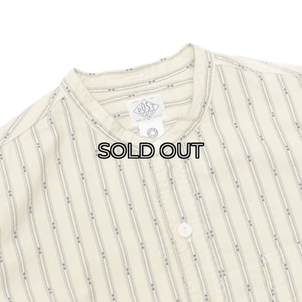 画像3: Post O'Alls（ポストオーバーオールズ）Band Collar Shirt（バンドカラーシャツ）"Stripe Shirting" / Natural（ナチュラル） (3)