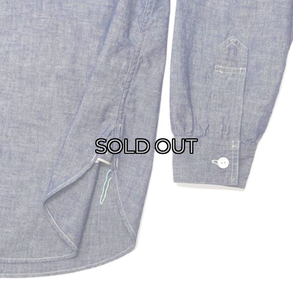 画像5: Post O'Alls（ポストオーバーオールズ）Band Collar Shirt（バンドカラーシャツ）"Classic Chambray" / Indigo（インディゴ） (5)