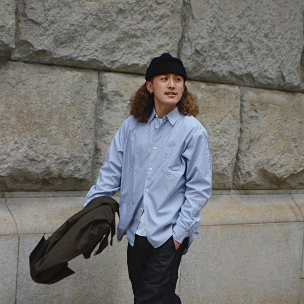 画像7: ＜40%OFF＞alvana（アルヴァナ）WIDE REGULAR SHIRTS（ワイドレギュラーシャツ）/ Navy Stripe（ネイビーストライプ）※サイズ4のみ (7)