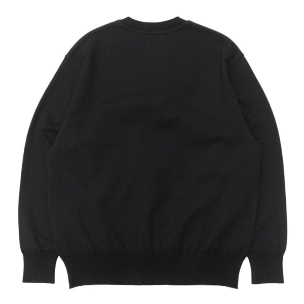 画像2: Yonetomi NEW BASIC（ヨネトミニューベーシック）WAVE COTTON KNIT PULLOVER（ウェーブコットンニットプルオーバー）/ Black（ブラック） (2)