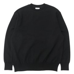 Yonetomi NEW BASIC（ヨネトミニューベーシック）WAVE COTTON KNIT PULLOVER（ウェーブコットンニットプルオーバー）/ Black（ブラック）