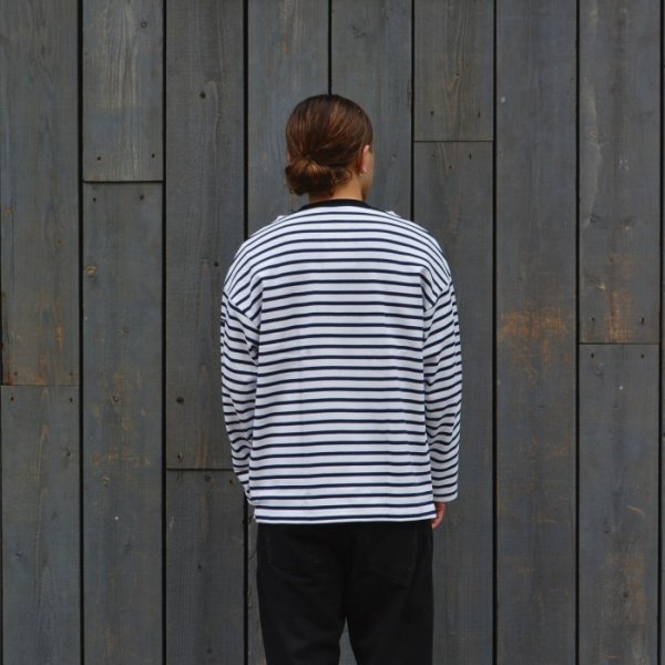 画像9: SAINT JAMES(セントジェームス)OUESSANT LOOSE(ウエッソン・ルーズ)"BORDER" / ECRU×TAUPE(エクリュ×トープ) (9)