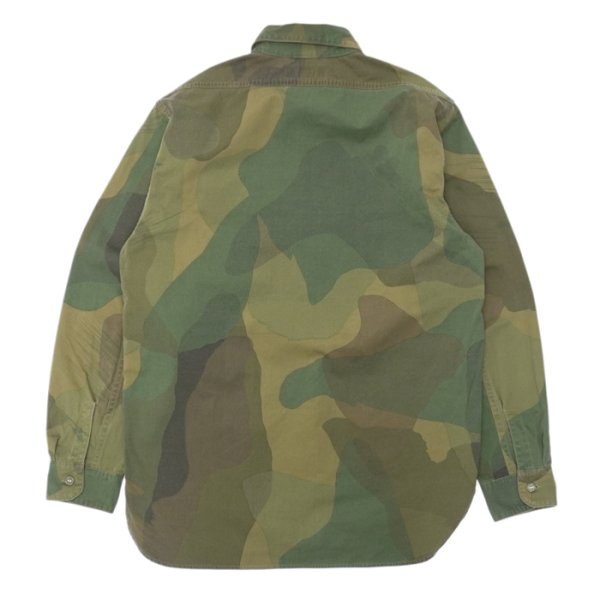 画像2: Nigel Cabourn(ナイジェル・ケーボン)UTILITY SHIRT(ユーティリティシャツ)"FADE CAMO" / Green(グリーン) (2)
