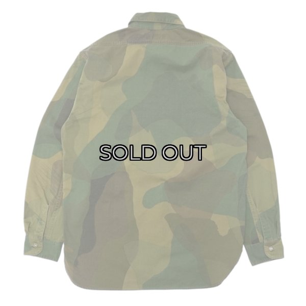 画像2: Nigel Cabourn（ナイジェル・ケーボン）UTILITY SHIRT（ユーティリティシャツ）"FADE CAMO" / Green（グリーン） (2)