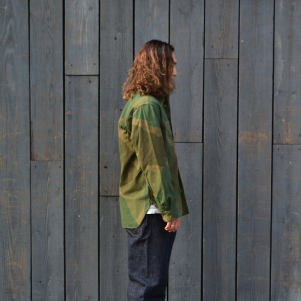 画像8: Nigel Cabourn(ナイジェル・ケーボン)UTILITY SHIRT(ユーティリティシャツ)"FADE CAMO" / Green(グリーン) (8)