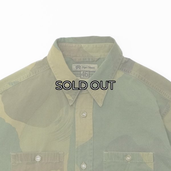 画像3: Nigel Cabourn（ナイジェル・ケーボン）UTILITY SHIRT（ユーティリティシャツ）"FADE CAMO" / Green（グリーン） (3)