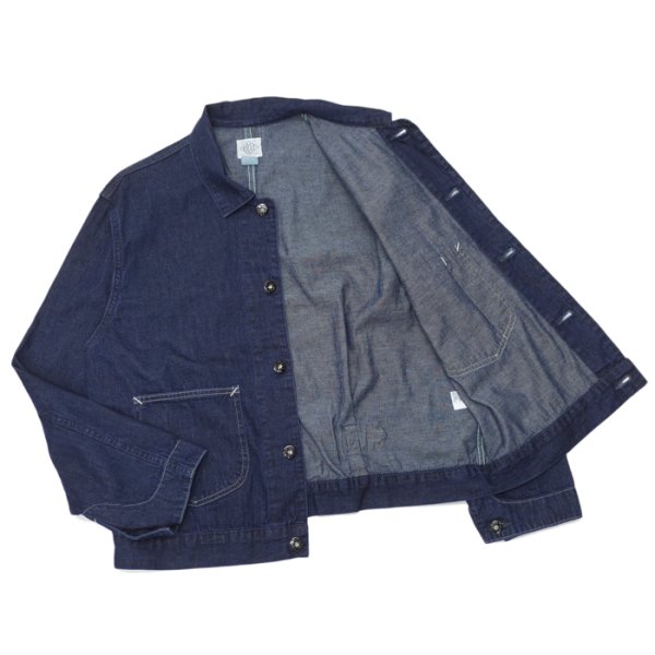 画像3: 【PointUp10%11/10迄】Post O'Alls(ポストオーバーオールズ)Mechanic Blouse 2(メカニックブラウス2)”8oz Denim Deep Wash" / Indigo(インディゴ) (3)