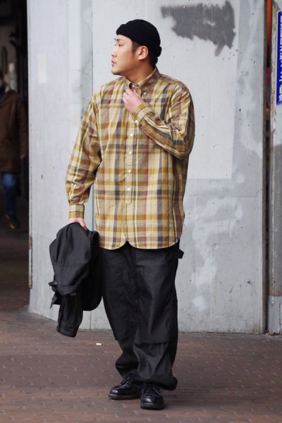 画像7: 【PointUp10%11/10迄】ENGINEERED GARMENTS(エンジニアードガーメンツ)19 Century BD Shirt (19 センチュリーボタンダウンシャツ)"Madras Print"/ Olive(オリーブ) (7)