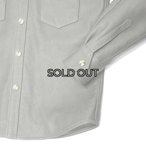 画像5: Y'2 LEATHER（ワイツーレザー）STEER OIL Western Shirt（ステアオイル ウエスタンシャツ）"Spring Edition" / Grey（グレー） (5)