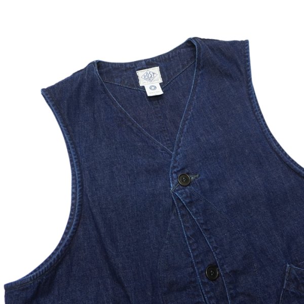 画像3: 【PointUp10%11/10迄】Post O'Alls(ポストオーバーオールズ)DEE Vest 2(ディー・ベスト 2)"8oz Denim Indigo Deep Wash" / Indigo(インディゴ) (3)