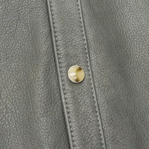 画像6: 【PointUp10%11/10迄】Y'2 LEATHER(ワイツーレザー)STEER OIL Western Shirt(ステアオイル ウエスタンシャツ)"Spring Edition" / Grey(グレー) (6)