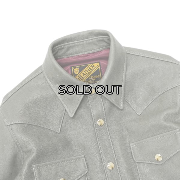 画像3: Y'2 LEATHER（ワイツーレザー）STEER OIL Western Shirt（ステアオイル ウエスタンシャツ）"Spring Edition" / Grey（グレー） (3)