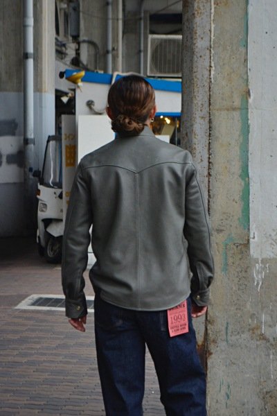 画像10: 【PointUp10%11/10迄】Y'2 LEATHER(ワイツーレザー)STEER OIL Western Shirt(ステアオイル ウエスタンシャツ)"Spring Edition" / Grey(グレー) (10)