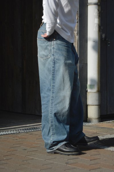 画像9: blurhms ROOTSTOCK(ブラームスルーツストック)13.5oz Denim Pants Wide(13.5ozデニムパンツ ワイド)/ Used Indigo(ユーズドインディゴ)【裾上げ無料】 (9)