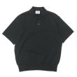画像1: Yonetomi NEW BASIC（ヨネトミニューベーシック）LIGHT WAVE COTTON KNIT POLO（ライトウェーブコットンニットポロシャツ）/ Black（ブラック） (1)