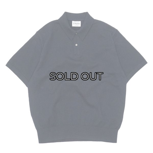 画像1: Yonetomi NEW BASIC（ヨネトミニューベーシック）LIGHT WAVE COTTON KNIT POLO（ライトウェーブコットンニットポロシャツ）/ Navy（ネイビー） (1)