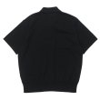 画像2: Yonetomi NEW BASIC（ヨネトミニューベーシック）LIGHT WAVE COTTON KNIT POLO（ライトウェーブコットンニットポロシャツ）/ Black（ブラック） (2)