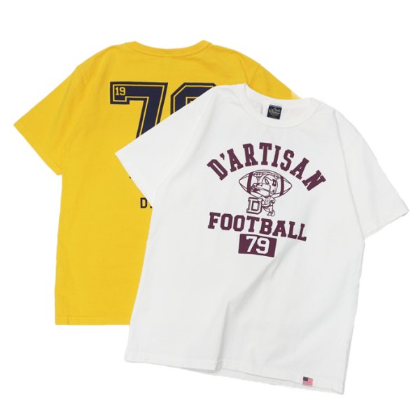 画像1: STUDIO D'ARTISAN（ステュディオ・ダ・ルチザン）USAコットンプリントＴシャツ / White（ホワイト）・Yellow（イエロー） (1)