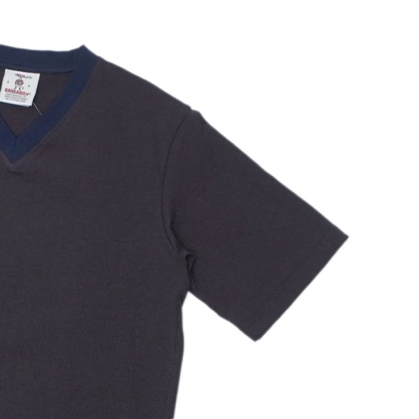 画像4: BARBARIAN(バーバリアン)Light Weight V-Neck Shirt S/S(ライトウェイト VネックシャツS/S) ”Tiger Stripes" / Brown×Navy(ブラウン×ネイビー) (4)