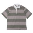 画像1: BARBARIAN（バーバリアン）Light Weight Rugby Collar Shirt S/S（ライトウェイト ラグビーカラーシャツS/S） ”3 Stripes" / Grey×Graphite（グレー×グラファイト） (1)