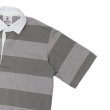 画像4: BARBARIAN（バーバリアン）Light Weight Rugby Collar Shirt S/S（ライトウェイト ラグビーカラーシャツS/S） ”3 Stripes" / Grey×Graphite（グレー×グラファイト） (4)