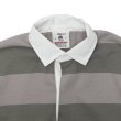 画像3: BARBARIAN（バーバリアン）Light Weight Rugby Collar Shirt S/S（ライトウェイト ラグビーカラーシャツS/S） ”3 Stripes" / Grey×Graphite（グレー×グラファイト） (3)