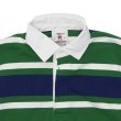 画像3: BARBARIAN（バーバリアン）Light Weight Rugby Collar Shirt S/S（ライトウェイト ラグビーカラーシャツS/S） ”Bold Soho Stripes" / Pine×White×Dark Ocean（ペイン×ホワイト×ダークオーシャン）  (3)