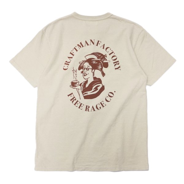 画像3: free rage(フリーレイジ)リサイクルコットンプリントTee"CRAFTMAN FACTORY" / Sand(サンド)・White(ホワイト) (3)