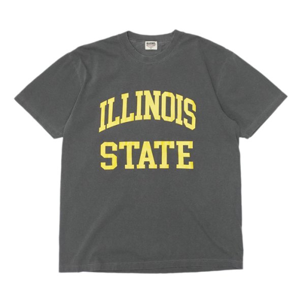 画像1: BARNS OUTFITTERS (バーンズアウトフィッターズ) Re:Producter S/S Print T-Shirt（リプロダクターS/SプリントTシャツ）”ILLINOIS＂/ Black（ブラック） (1)