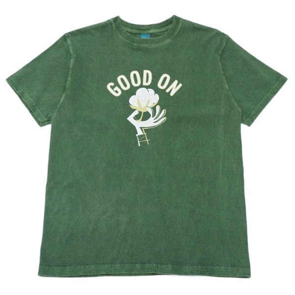 画像1: Good On（グッドオン）Logo Print Short Sleeve Crew Neck Tee（ロゴプリントショートスリーブクルーネックTシャツ）"GOOD COTTON"/Dk.Green（ダークグリーン） (1)
