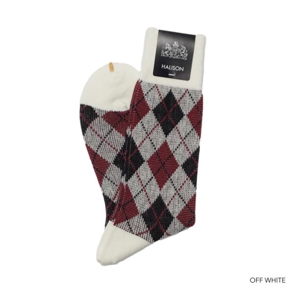 画像2: HALISON（ハリソン）綿麻 ミドルアーガイルソックス /  4Colros（全4色展開）※3足までメール便発送可 (2)