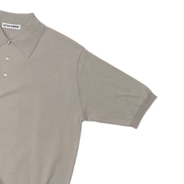 画像4: 【PointUp10%11/10迄】KAPTAIN SUNSHINE(キャプテンサンシャイン)Cotton Knit Polo Shirt(コットンニットポロシャツ)/ Taupe(トープ) (4)
