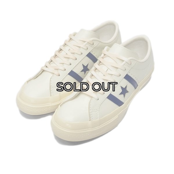 画像2: CONVERSE(コンバース)STAR&BARS(スター&バーズ)"US LEATHER" / Off White×Blue(オフホワイト×ブルー) (2)