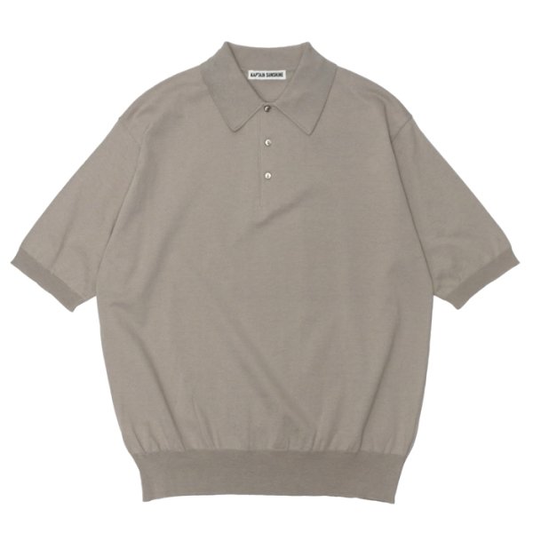 画像1: KAPTAIN SUNSHINE（キャプテンサンシャイン）Cotton Knit Polo Shirt（コットンニットポロシャツ）/ Taupe（トープ） (1)
