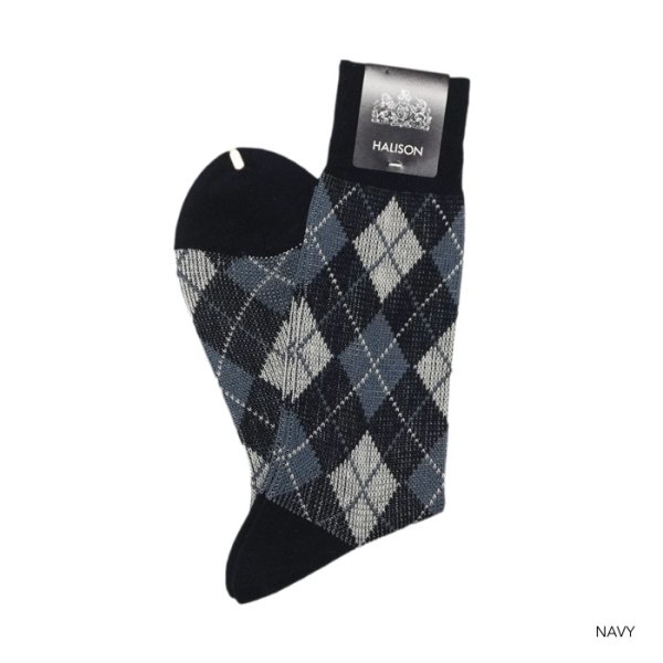 画像3: HALISON（ハリソン）綿麻 ミドルアーガイルソックス /  4Colros（全4色展開）※3足までメール便発送可 (3)