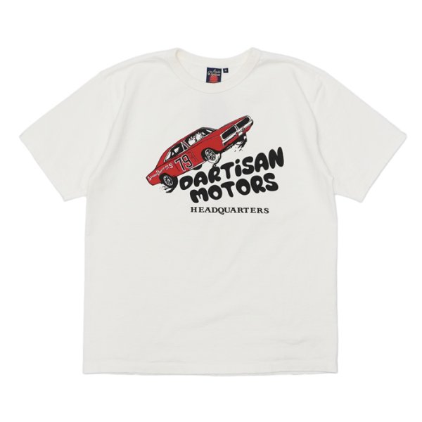 画像2: STUDIO D'ARTISAN(ステュディオ・ダ・ルチザン)吊り編みプリントTシャツ "DARTISAN MOTORS" / White(ホワイト)・Black(ブラック) (2)