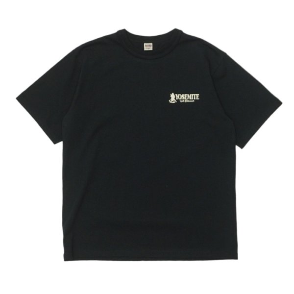 画像1: BARNS OUTFITTERS (バーンズアウトフィッターズ) Tough Neck S/S Print T-Shirt (タフネックプリントTシャツ) "YOSEMITE" / Black(ブラック) (1)