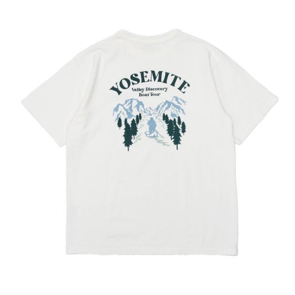 画像2: BARNS OUTFITTERS (バーンズアウトフィッターズ) Tough Neck S/S Print T-Shirt (タフネックプリントTシャツ) "YOSEMITE" / White(ホワイト) (2)