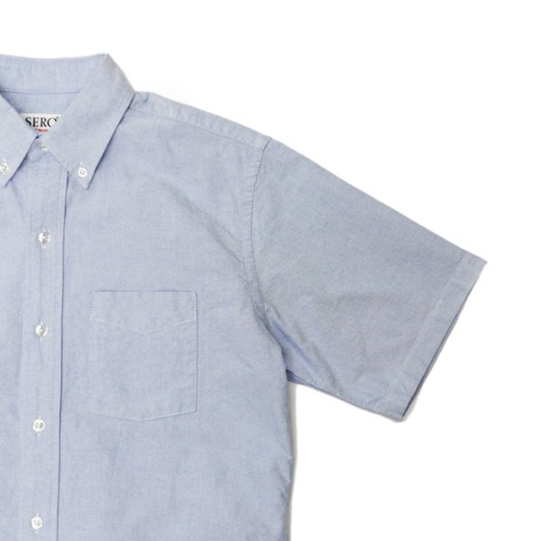 画像4: SERO(セロ)Short Sleeve  B.D Shirt(ショートスリーブボタンダウンシャツ)"OxFord" / Blue(ブルー) (4)
