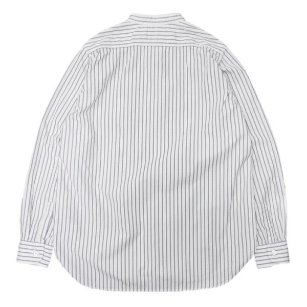 画像2: F.O.B FACTORY(エフオービーファクトリー)BAND COLLAR SHIRT(バンドカラーシャツ)"STRIPE" / White(ホワイト) (2)