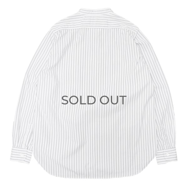 画像2: F.O.B FACTORY（エフオービーファクトリー）BAND COLLAR SHIRT（バンドカラーシャツ）"STRIPE" / White（ホワイト） (2)