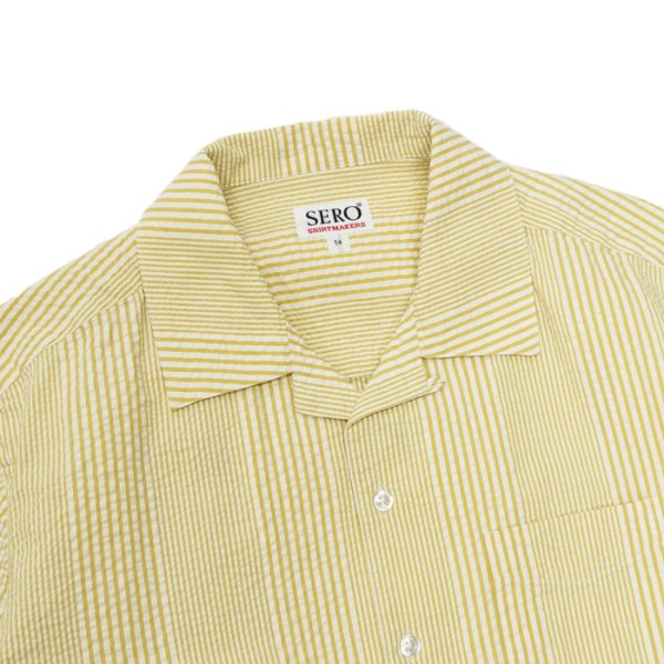 画像3: 『OUTLET』SERO(セロ)Short Sleeve Open Collar Shirt(ショートスリーブオープンカラーシャツ)"Seersucker" / Yellow(イエロー) (3)