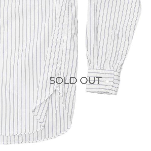 画像5: F.O.B FACTORY（エフオービーファクトリー）BAND COLLAR SHIRT（バンドカラーシャツ）"STRIPE" / White（ホワイト） (5)